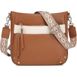 Snake Print Leather Brown Crossbody Bag for Women Chain Strap and Clutch Style